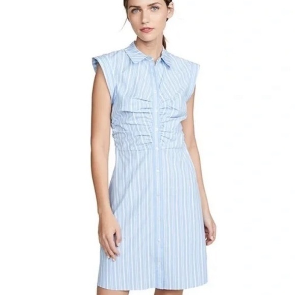 Veronica Beard Ferris Dress In Blue white stripes
